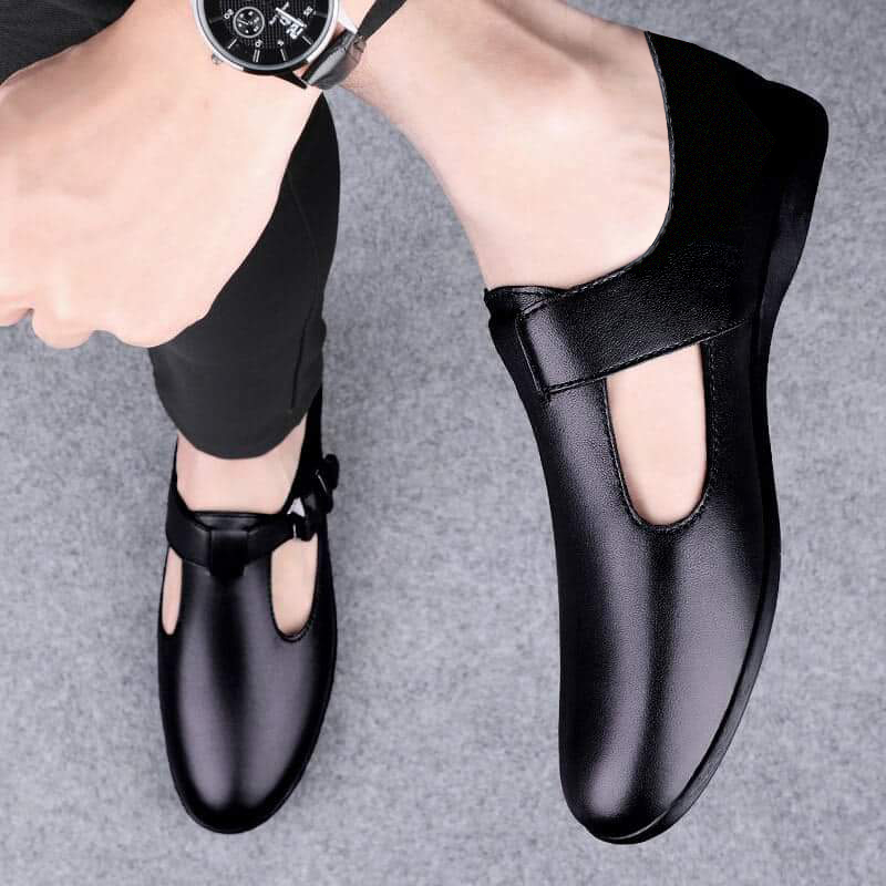 Picture of Mens Premium Leather Slip on mules Casual Shoes